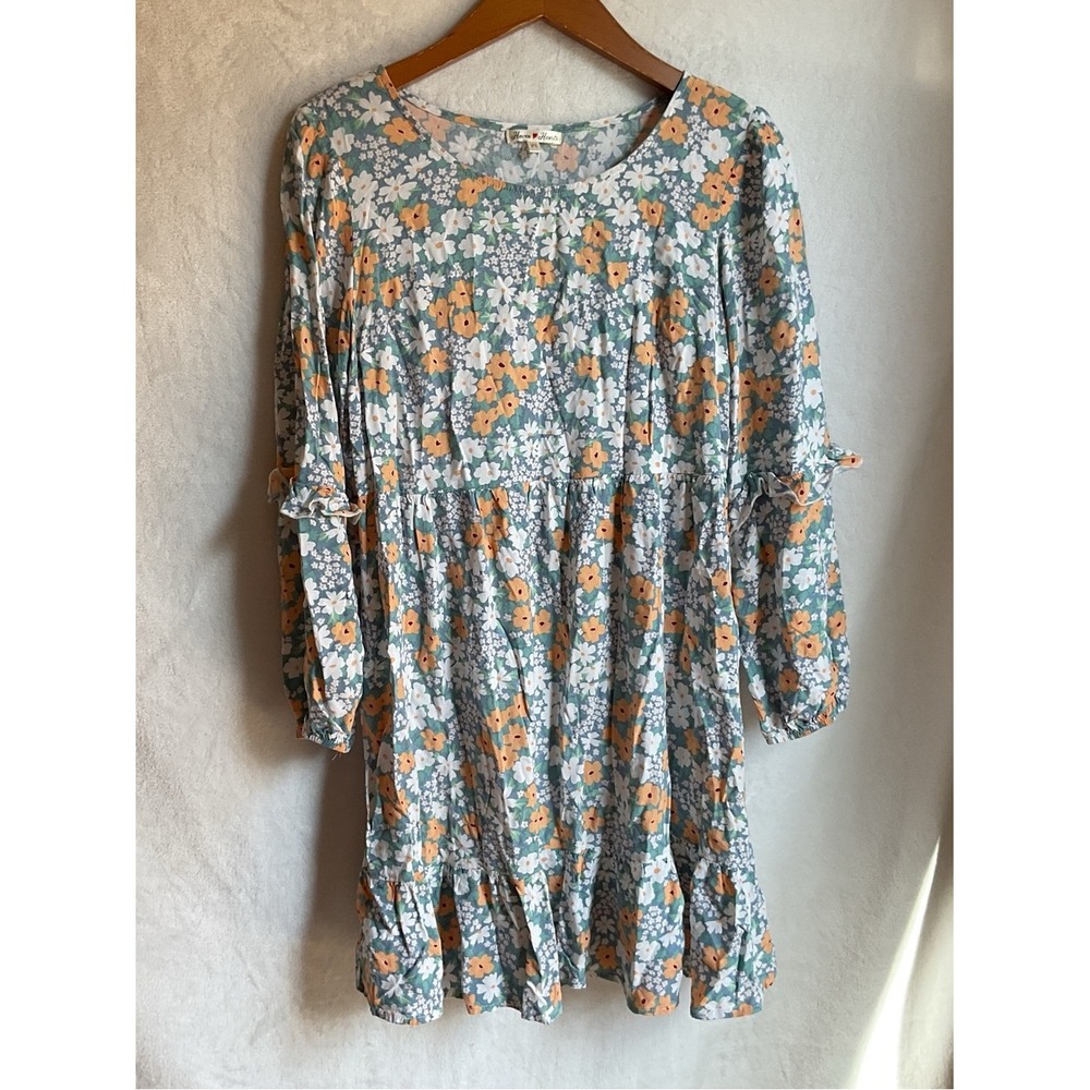 Floral Prairie Dress Womens Medium Long Sleeve Colorful Cottagecore Boho - Picture 3 of 14